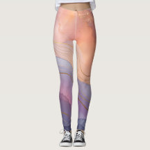 Abstracte Paarse perzik Leggings