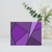 Abstracte Paarse polygons Briefkaart (Staand voorkant)