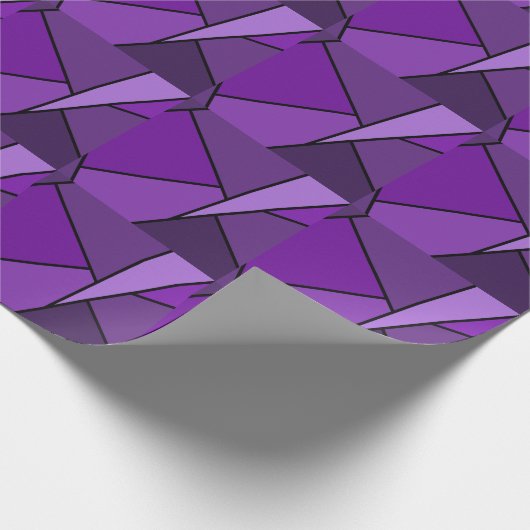 Abstracte Paarse polygons Cadeaupapier (Hoek)
