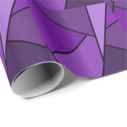 Abstracte Paarse polygons Cadeaupapier (Rol Hoek)