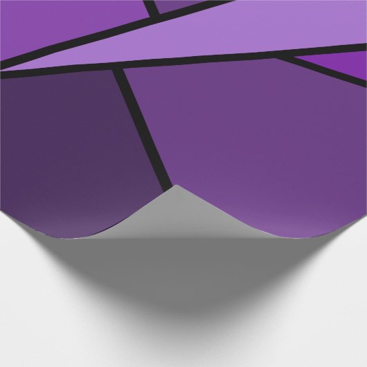 Abstracte Paarse Polygons geschenkverpakking Cadeaupapier (Hoek)