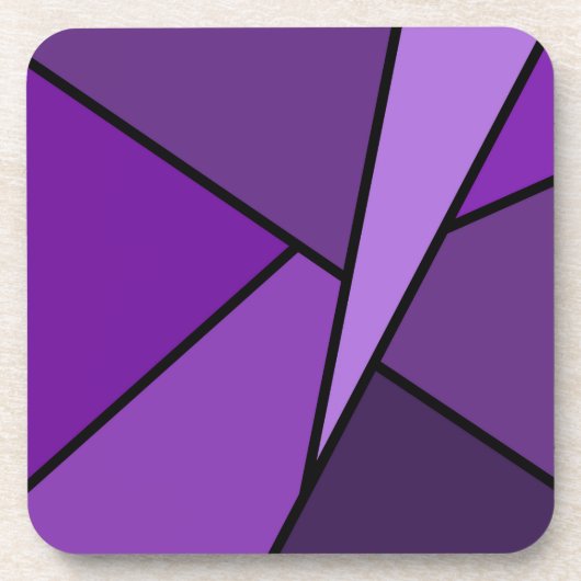 Abstracte Paarse polygons Onderzetter (Voorkant)