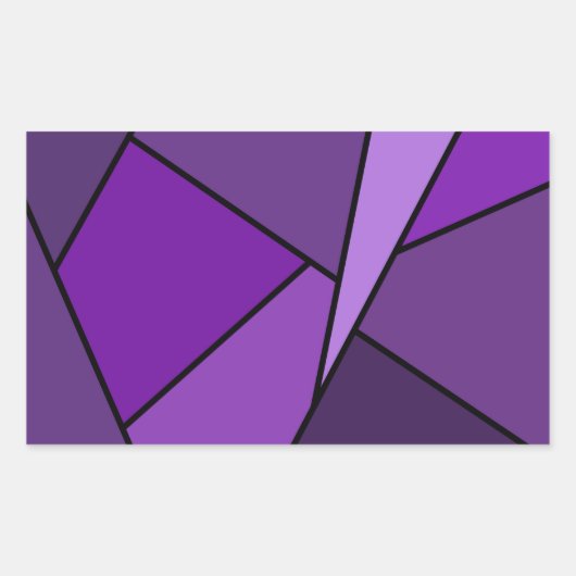 Abstracte Paarse polygons Rechthoekige Sticker (Voorkant)