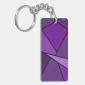 Abstracte Paarse polygons Sleutelhanger (Voorkant Links)