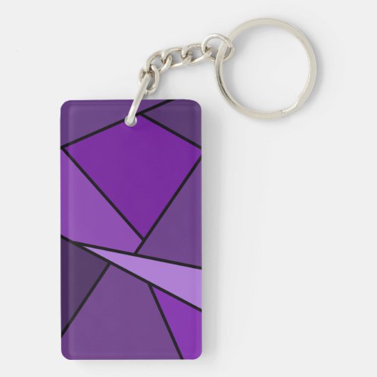 Abstracte Paarse polygons Sleutelhanger (achterkant)