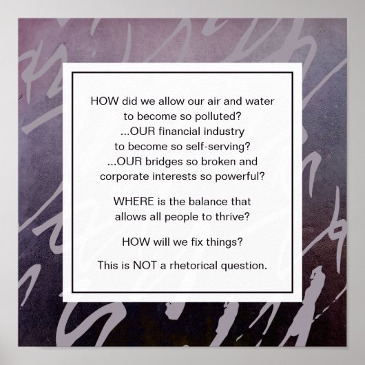 Abstracte Paarse Red Planet Earth Motivatie Poster (Voorkant)