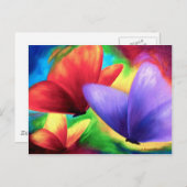 Abstracte Paarse rode gele vlinder moderne kunst Briefkaart (Voorkant / Achterkant)