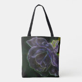 Abstracte Paarse Roos Fantasie Bloem Kunst Tote Bag (Achterkant)