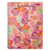 Abstracte Paarse roze bloemen Notitieboek (Voorkant)