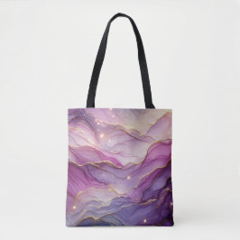 Abstracte Paarse Roze Chic Gouden Sparkle Tote Bag