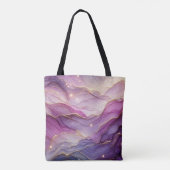 Abstracte Paarse Roze Chic Gouden Sparkle Tote Bag (Achterkant)