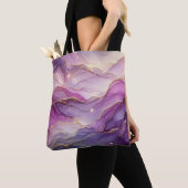 Abstracte Paarse Roze Chic Gouden Sparkle Tote Bag (Dichtbij)