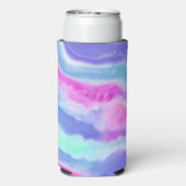 Abstracte Paarse Roze en Aqua Can of Flessenkoeler Seltzer Blikjeskoeler (Seltzer Achterkant)