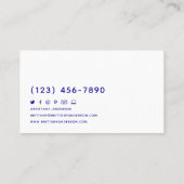 Abstracte Paarse Roze Originele Kunst Custom Visitekaartje (Achterkant)