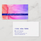 Abstracte Paarse Roze Originele Kunst Custom Visitekaartje (Voorkant / Achterkant)