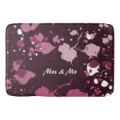 Abstracte Paarse roze schilderplaatjes laten valle Badmat (Voorkant)