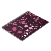Abstracte Paarse roze schilderplaatjes laten valle Notitieboek (Linkerzijde)