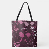 Abstracte Paarse roze schilderplaatjes laten valle Tote Bag (Voorkant)