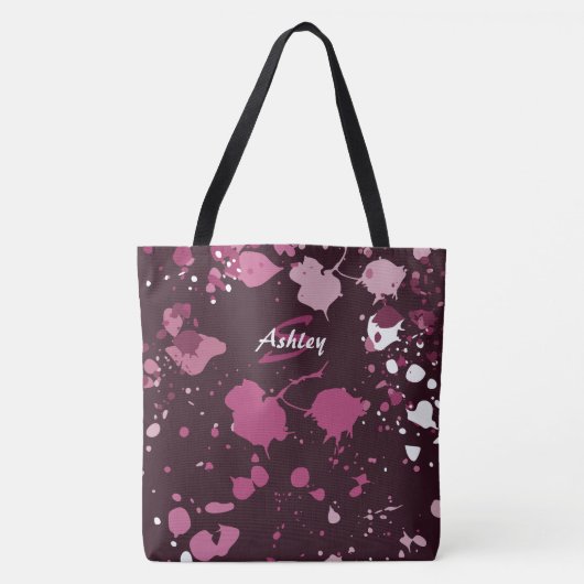 Abstracte Paarse roze schilderplaatjes laten valle Tote Bag (Voorkant)