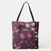 Abstracte Paarse roze schilderplaatjes laten valle Tote Bag (Achterkant)