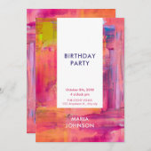 Abstracte Paarse roze verf Kaart (Voorkant / Achterkant)