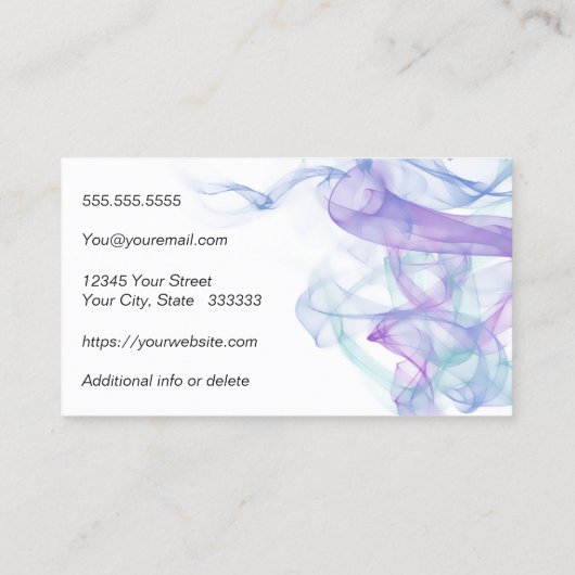 Abstracte Paarse smoeszaken Visitekaartje (Achterkant)