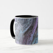 Abstracte paarse & turquoise stroom mok (Voorkant links)