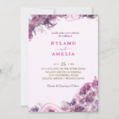 Abstracte Paarse uitnodiging tot weddenschap met a (Voorkant)