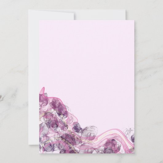 Abstracte Paarse uitnodiging tot weddenschap met a (Achterkant)