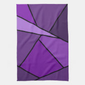 Abstracte paarse veelhoeken theedoek (Verticaal)