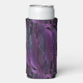 Abstracte paarse veren seltzer blikjeskoeler (Seltzer Voorkant)