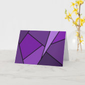 Abstracte Paarse verjaardagskaart voor polygons Kaart (Gele Bloem)