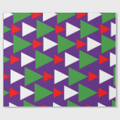 Abstracte Paarse Violet Rood Wit Groen Geometrisch Cadeaupapier (Vlak)