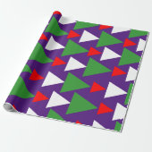 Abstracte Paarse Violet Rood Wit Groen Geometrisch Cadeaupapier (Uitgerold)