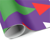 Abstracte Paarse Violet Rood Wit Groen Geometrisch Cadeaupapier (Rol Hoek)