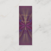 Abstracte Paarse vlinder Mini Visitekaartje (Achterkant)