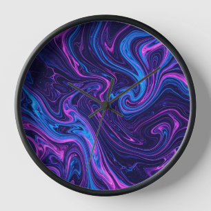 Abstracte paarse vloeibare kosmische windkunstklok