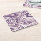 Abstracte Paarse vloeibare marmer Kartonnen Onderzetters (Schuin)