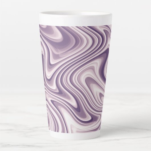 Abstracte Paarse vloeibare marmer Latte Mok (Voorkant)