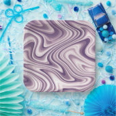 Abstracte Paarse vloeibare marmer Papieren Bordje (Feest)