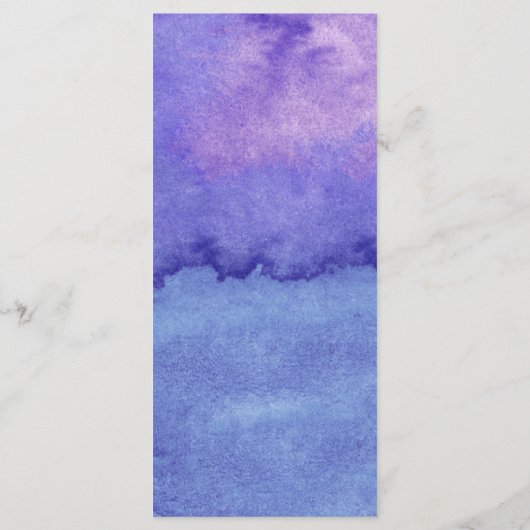 Abstracte Paarse Waterverf Bruiloft Menu Kaart (Achterkant)
