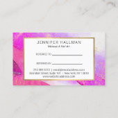 Abstracte Paarse Waterverf Faux Gold Dust Referral Visitekaartje (Achterkant)