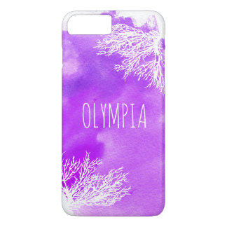 Abstracte paarse waterverf splash en witte rif Case-Mate iPhone case