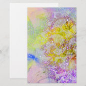 ABSTRACTE PAARSE WAVEN, ZWEMMELEN BRIEFPAPIER (Voorkant / Achterkant)