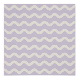 Abstracte Paarse Wavy Stripe Minimalistische Wall  Perfect Poster
