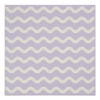 Abstracte Paarse Wavy Stripe Minimalistische Wall  Perfect Poster