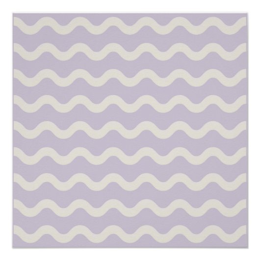 Abstracte Paarse Wavy Stripe Minimalistische Wall  Perfect Poster (Voorkant)