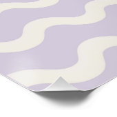 Abstracte Paarse Wavy Stripe Minimalistische Wall  Perfect Poster (Hoek)