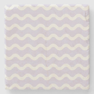 Abstracte Paarse Wavy Stripe Modern Drinkware Stenen Onderzetter