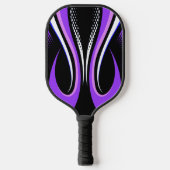 Abstracte paarse witte en zwarte curve pickleball paddle (Voorkant)